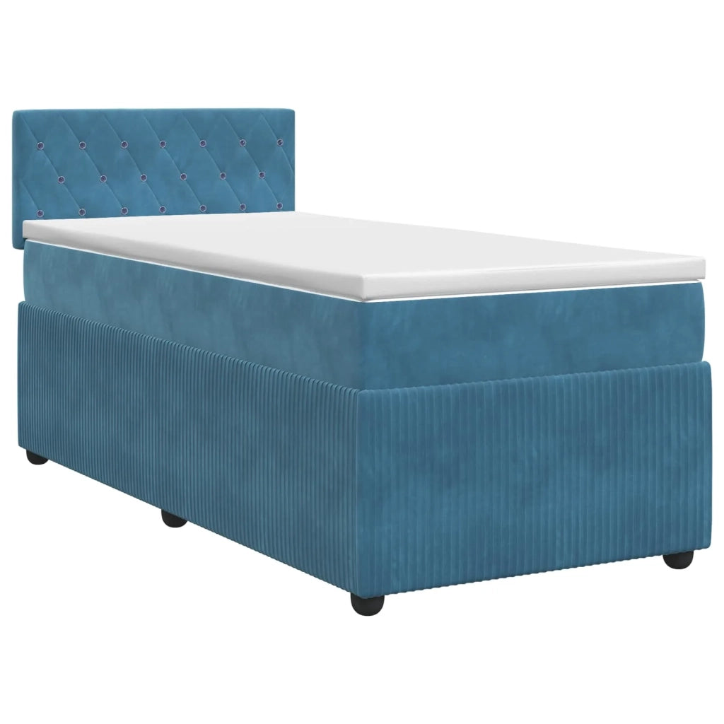 Letto box spring con materasso Blu Scuro 80 x 200 cm Velluto 3451563