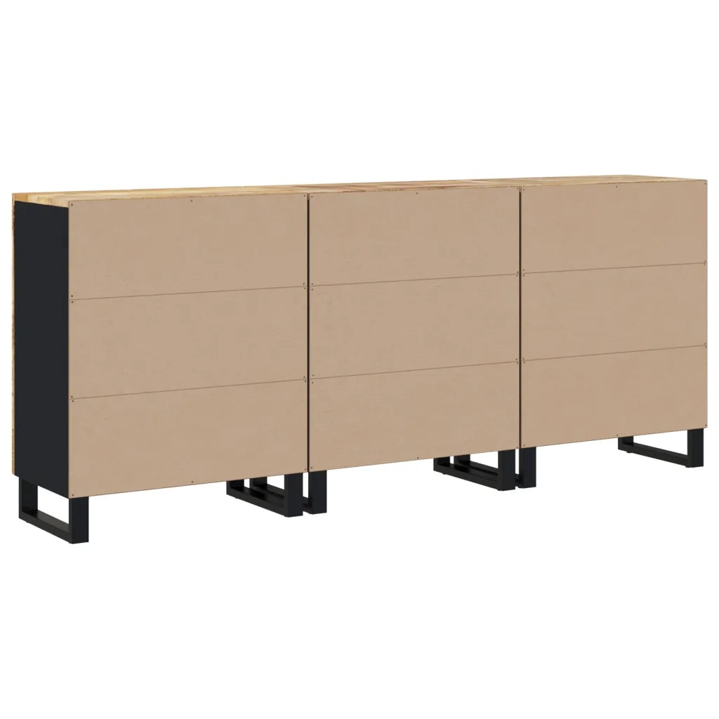 Credenze 3 pz in Legno di Mango Grezzo 3143638