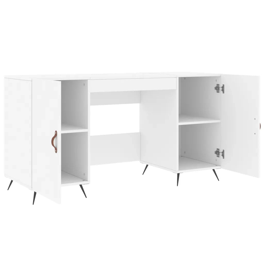 Scrivania Bianca 140x50x75 cm in Legno Multistrato 829516
