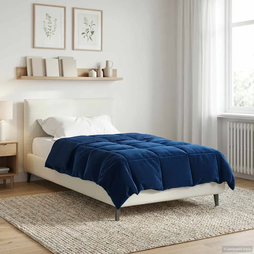 Piumone | Duvet Estivo Trapuntato Blu Scuro 135 x 220 cm Microfibra