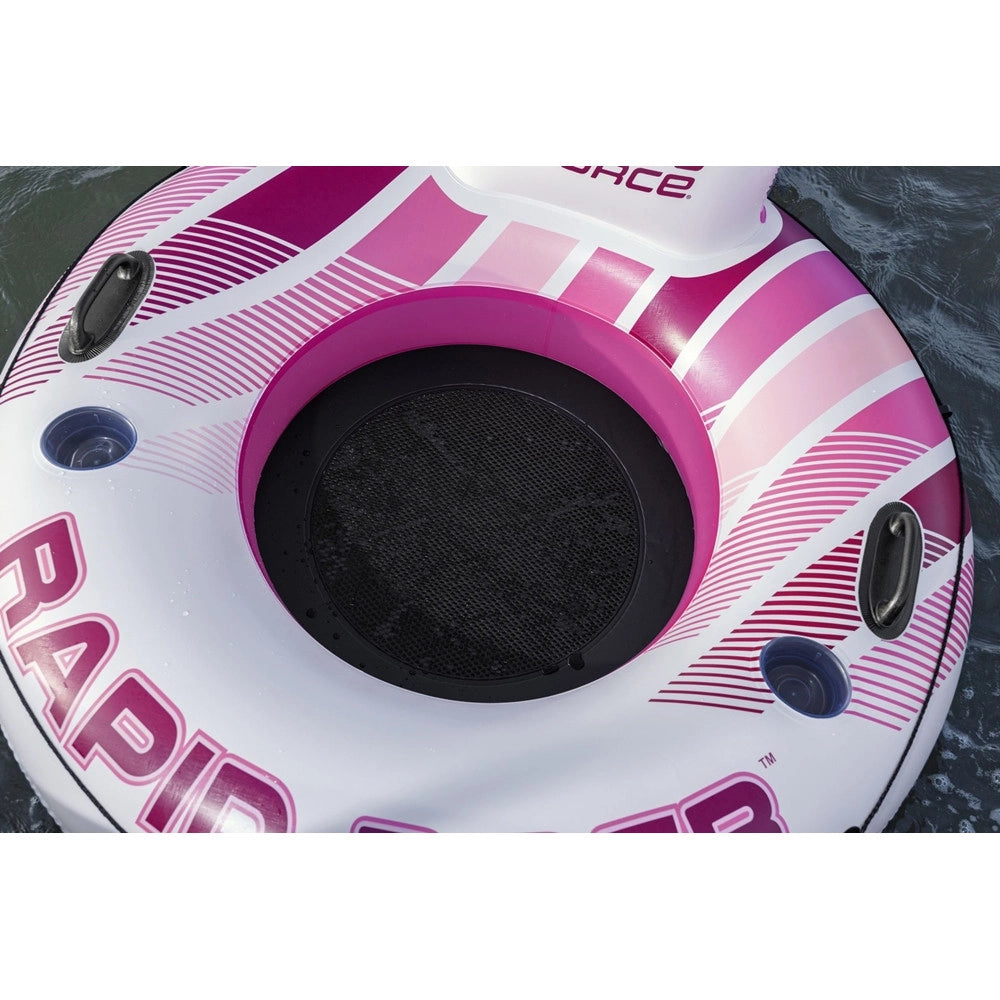 Trade Shop - Salvagente Gonfiabile Hydro Force Rapid Rider Rosa Con Schienale Portabevande ø135cm 43953 -