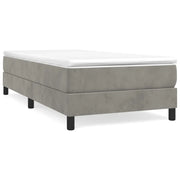 Letto singolo | Letto per adulti | Giroletto a Molle con Materasso Grigio Chiaro 80x200 cm Velluto