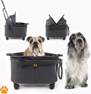 Carrello per animali domestici, adatto per piccoli cani e animali domestici fino a 8 kg, carrello per cani con ruote, resistente alle abrasioni e alle morsicature in poliester e organza in design moderno, 2,8 kg