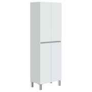 Mobile Alto Colonna Bagno 4 Ante Con Ripiani Regolabili Salvaspazio Design Moderno Elegante Ideale Per Bagno Lavanderia Ripostiglio 182 x 60 x 35 Cm Colore Bianco