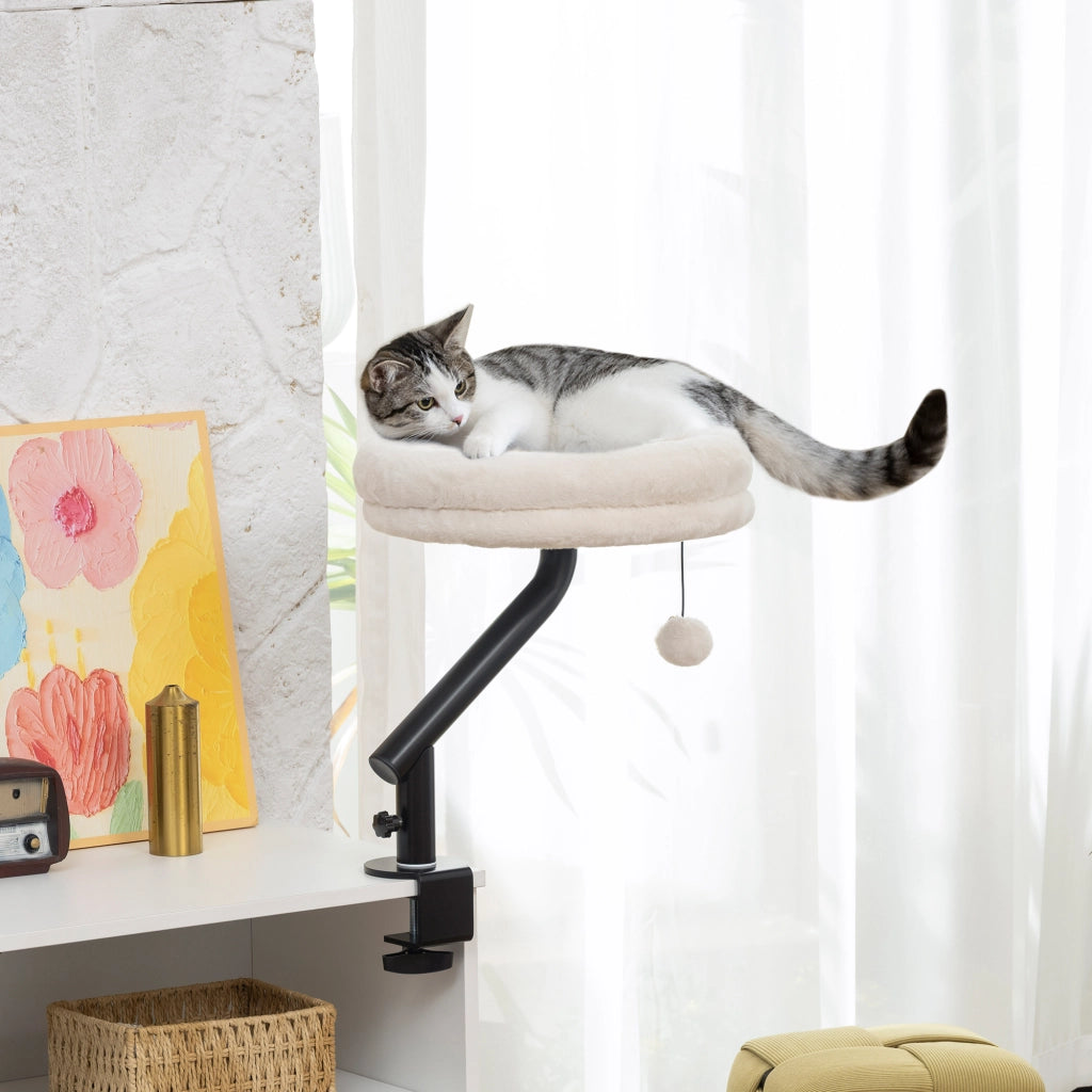 Letto per gatti da scrivania regolabile in altezza con rotazione 360¡ã ¨C zephmum ¨C crema