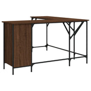 Scrivania tavolo postazione di lavoro mobile per computer studio rovere 141 x 141 x 75 cm legno ingegnerizzato marrone 02_0023621