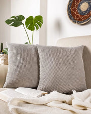 Set di 2 cuscini decorativi in corduroy con chiusura a zip nascosta 45x45 cm
