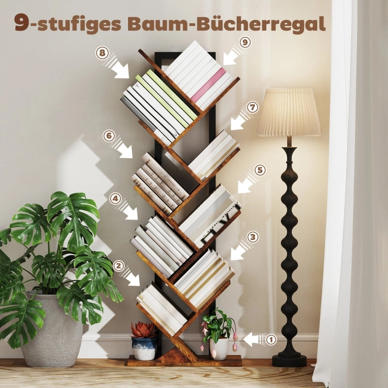 LIBRERIA a forma di albero 50 x 24 x 136 cm Legno Marrone Rustico