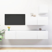 Set Mobili Porta TV 4 pz Bianco in Legno Multistrato 3078736