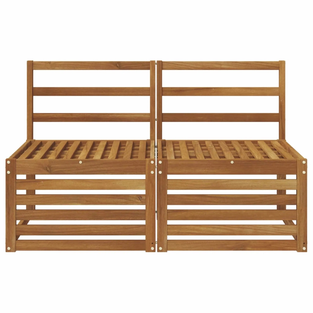 2 Pezzo Divano centrale per esterno-Divano modulare Legno di Acacia Massello 989437