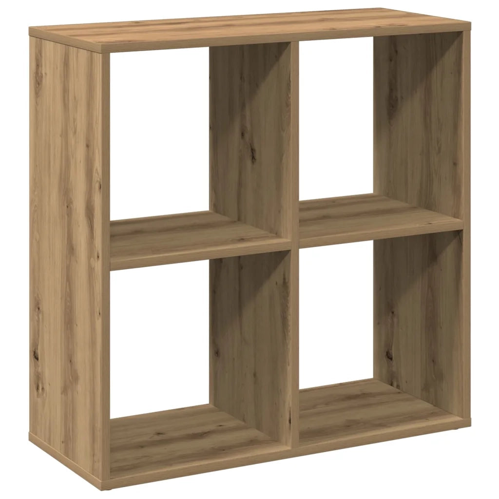 Libreria Divisorio-Scaffale per Libri-Mobile di Stoccaggio Rovere Artigianale 69,5x29x69,5cm Truciolato