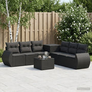 Set di divani 8 pz Nero Rattan sintetico e Acciaio 3448422