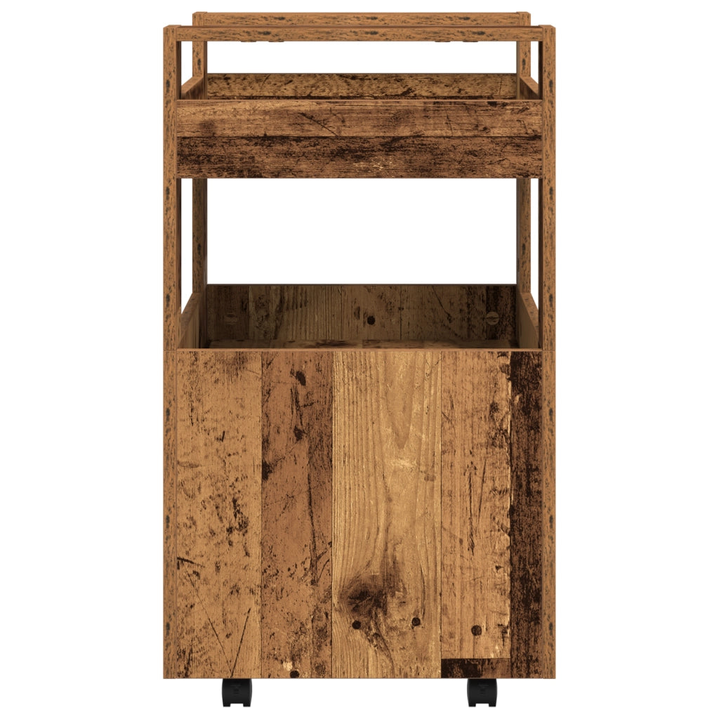 Carrello da Cucina  in Legno Invecchiato 60x45x80 cm in Legno Ingegnerizzato