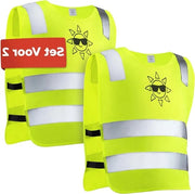 Vestizione di Sicurezza Riflettente - Alta Visibilità Gialla - Dimensione Universale - EN 1150:1999 - Per Bambini da 2 a 12 Anni