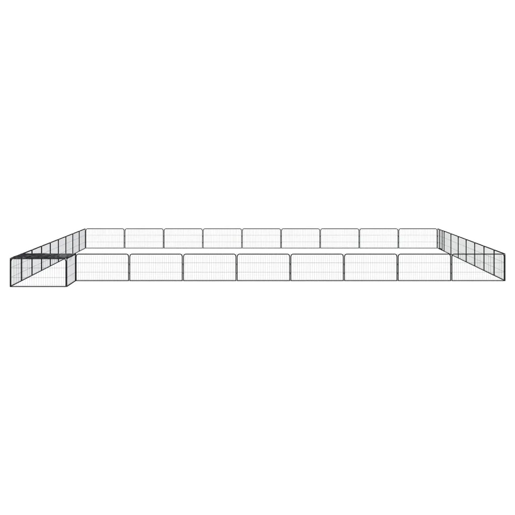 Box Cani 36 Pannelli Nero 100x50 cm Acciaio Verniciato Polvere 3115983