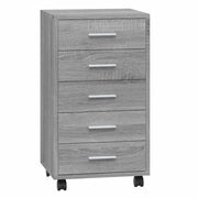 Mobiletto con cassetti e rotelle 33 x 38 x 63 cm moderno e flessibile spazio contenitivo legno composito grigio 02_0047080