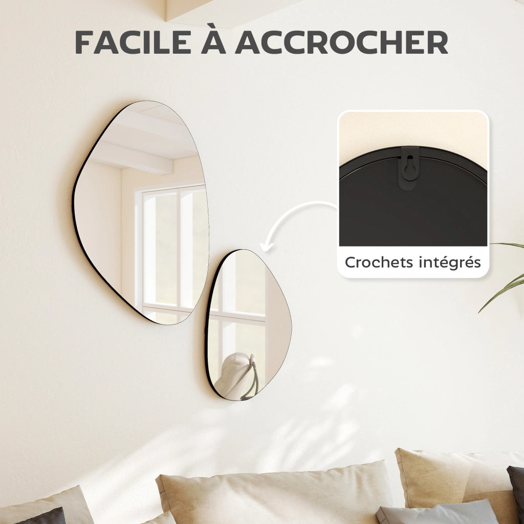 Specchio da parete decorativo irregolare a forma di gallet ¨C zephmum ¨C nero, metallo, 70x46 cm
