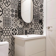 Sticker per Pavimento Bagno Cucina 24 pz 10x10cm - Pavimento Cementizio Resistente all'Acqua a Stile Azulejos Tegole Adesive