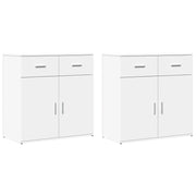 Buffet credenza cassettiera armadio mobile contenitore organizer per cucina soggiorno salotti set da 2 79 x 38 x 80 cm legno ingegnerizzato bianco 02_0036685