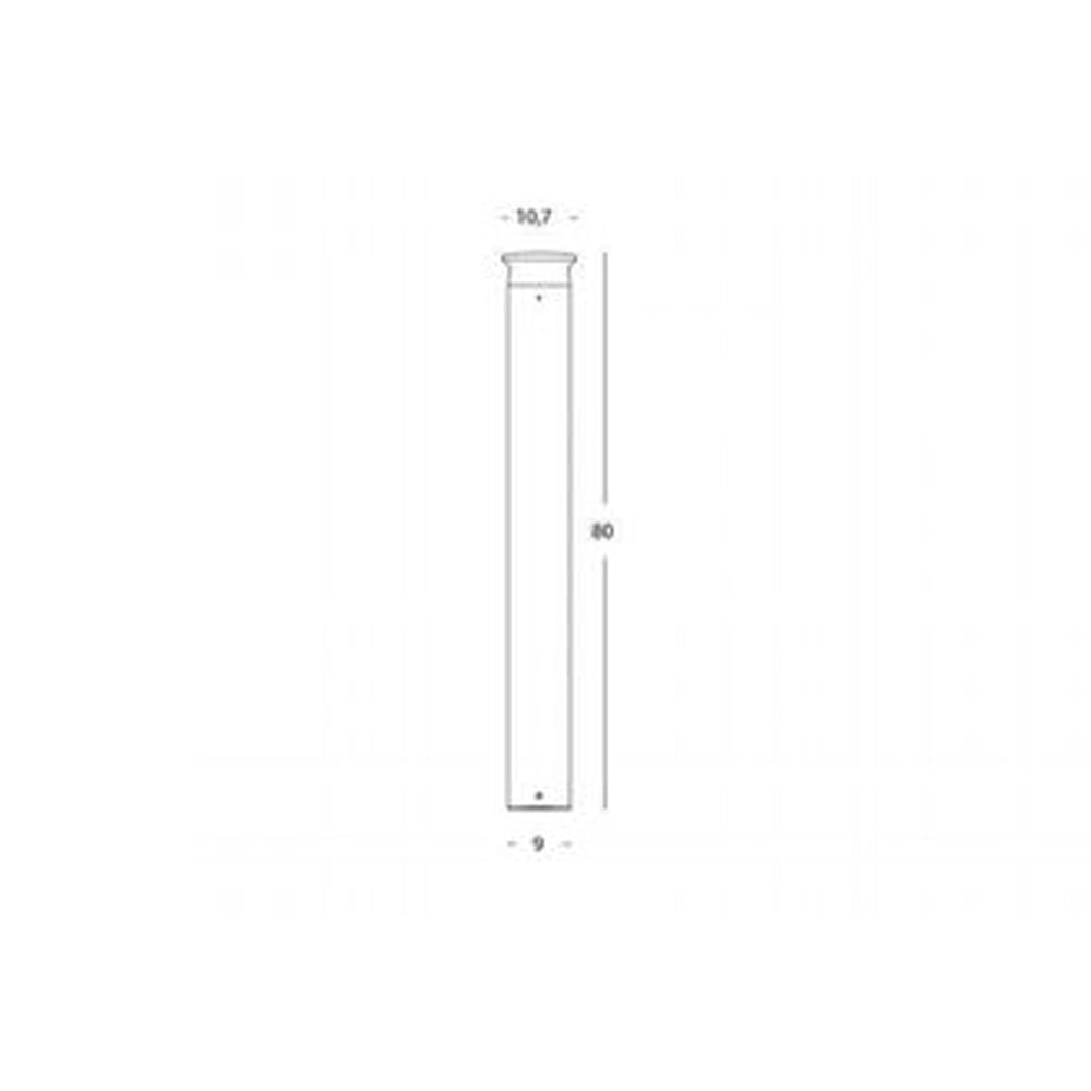 Palo Da Esterno Moderno H80Cm Kep Alluminio E Termoplastica Caffè Led 9W 4000K