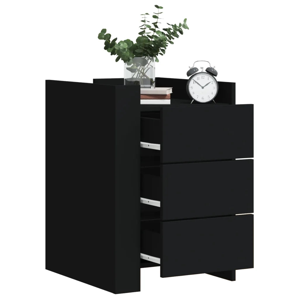 Comodino | Armadio da Notte | Mobiletto da notte Nero 45x50x65 cm in Legno Multistrato
