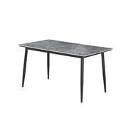 Tavolo da pranzo GRANVIA – 140x80 cm effetto ardesia e gambe in metallo