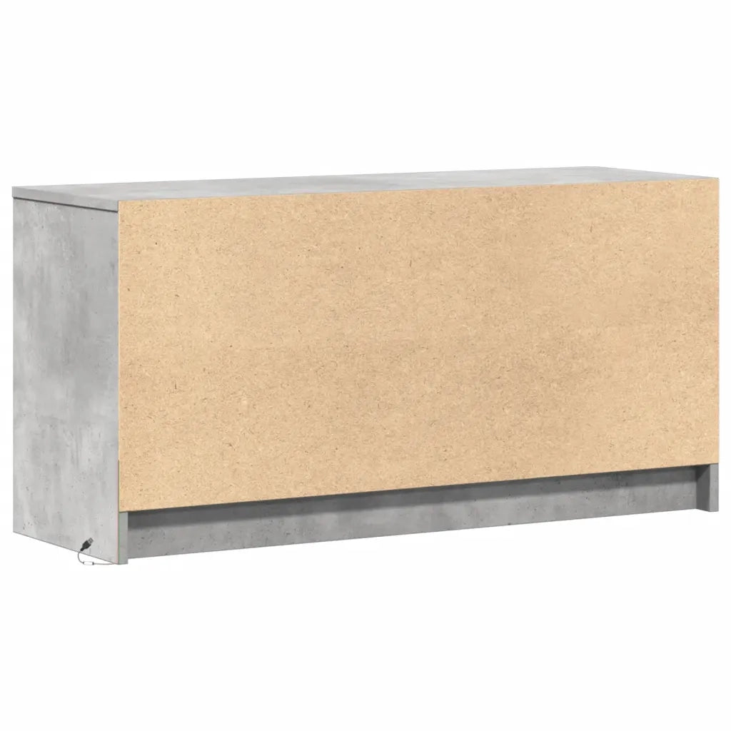 vidaXL Mobile Porta TV con LED Grigio Cemento 100x34x50 cm Truciolato
