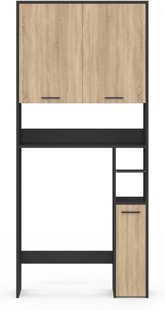 Scaffale WALLIS in legno di faggio con piano nero
