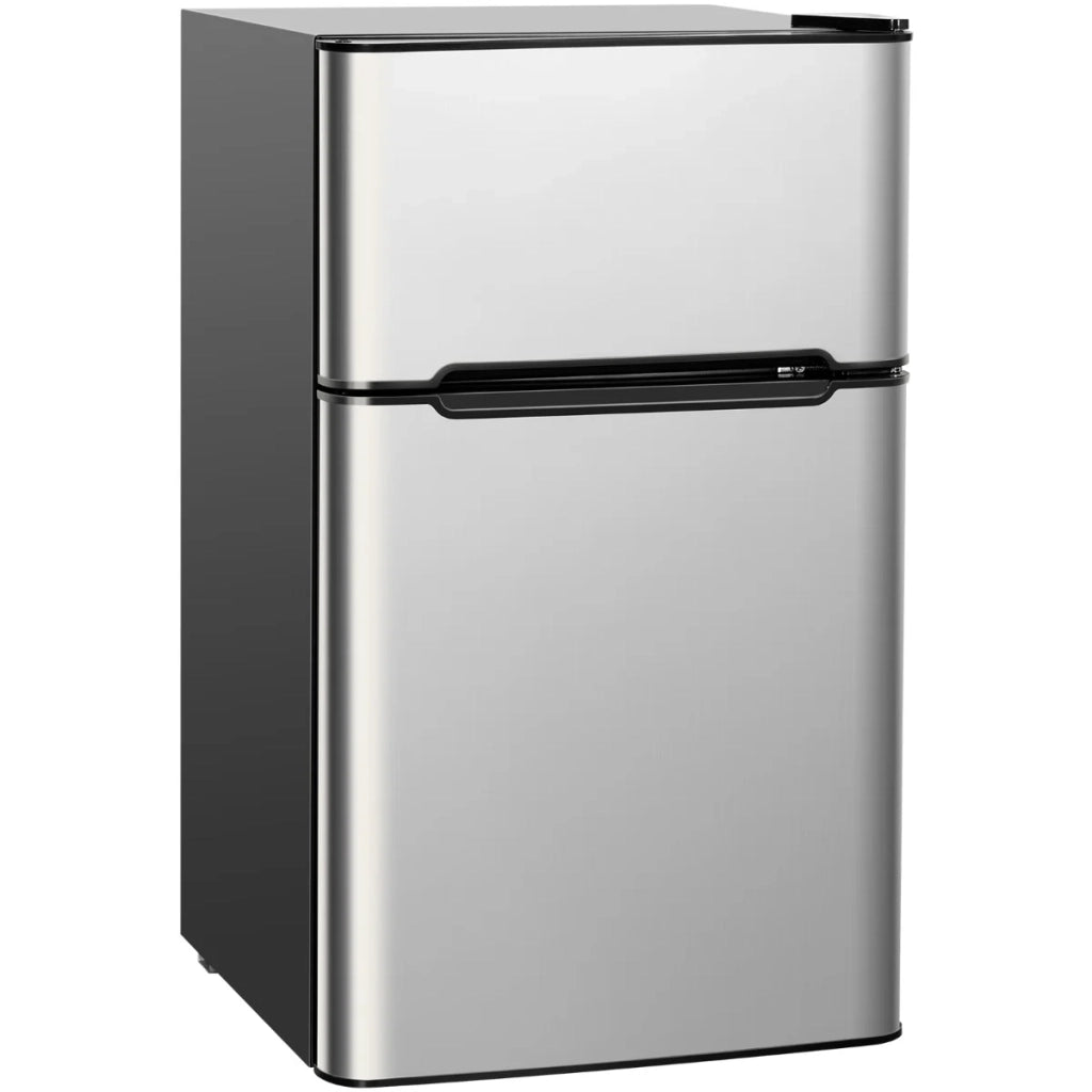 Frigorifero da 90 litri con congelatore separato 48 x 44,5 x 86 cm silenzioso e a risparmio energetico design in acciaio grigio 20_0013379