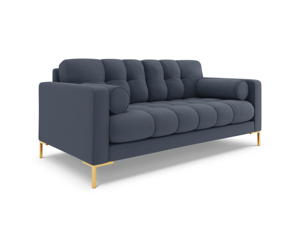 Cosmopolitan Design - Divano "Bali" 3 posti in tessuto strutturato blu scuro 