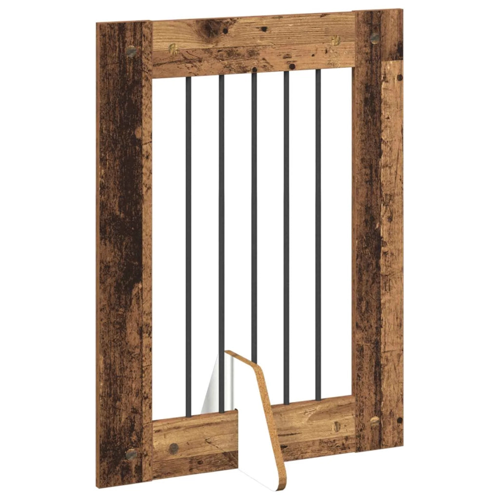 Cancello per cani con supporti 2 pz Legno antico 60 x 80 cm CFW8014127