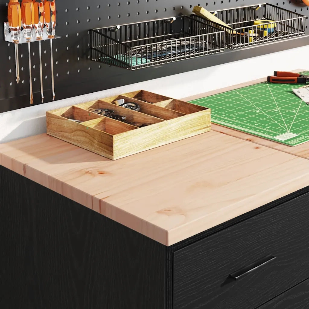 Armadietto da Garage Nero 40x51x85 cm in Legno Massello di Pino 860590