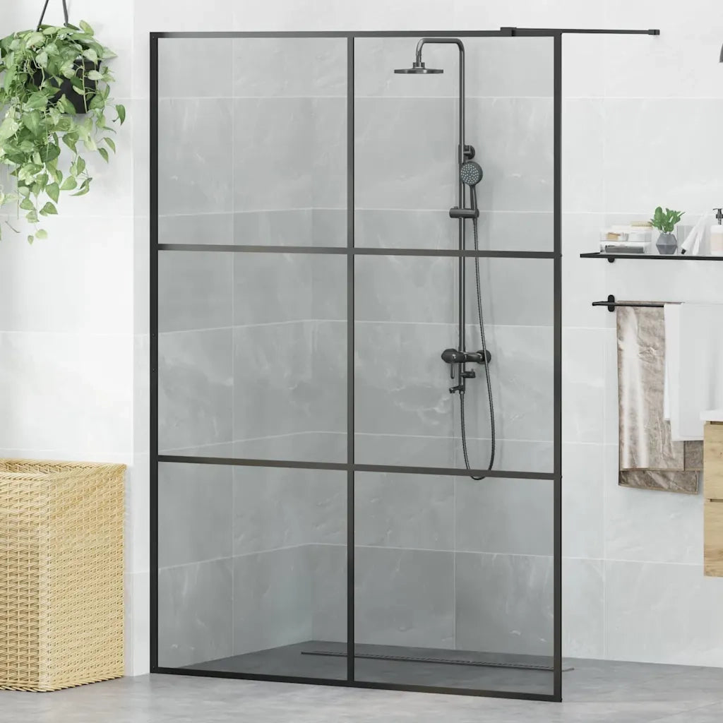 Parete Doccia Walk-in Nero 140 x 195 cm vetro temperato 42022046