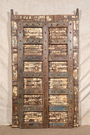 Biscottini Porta portone in legno massello e ferro da interno o da esterno vecchia e antica medievale scorrevole