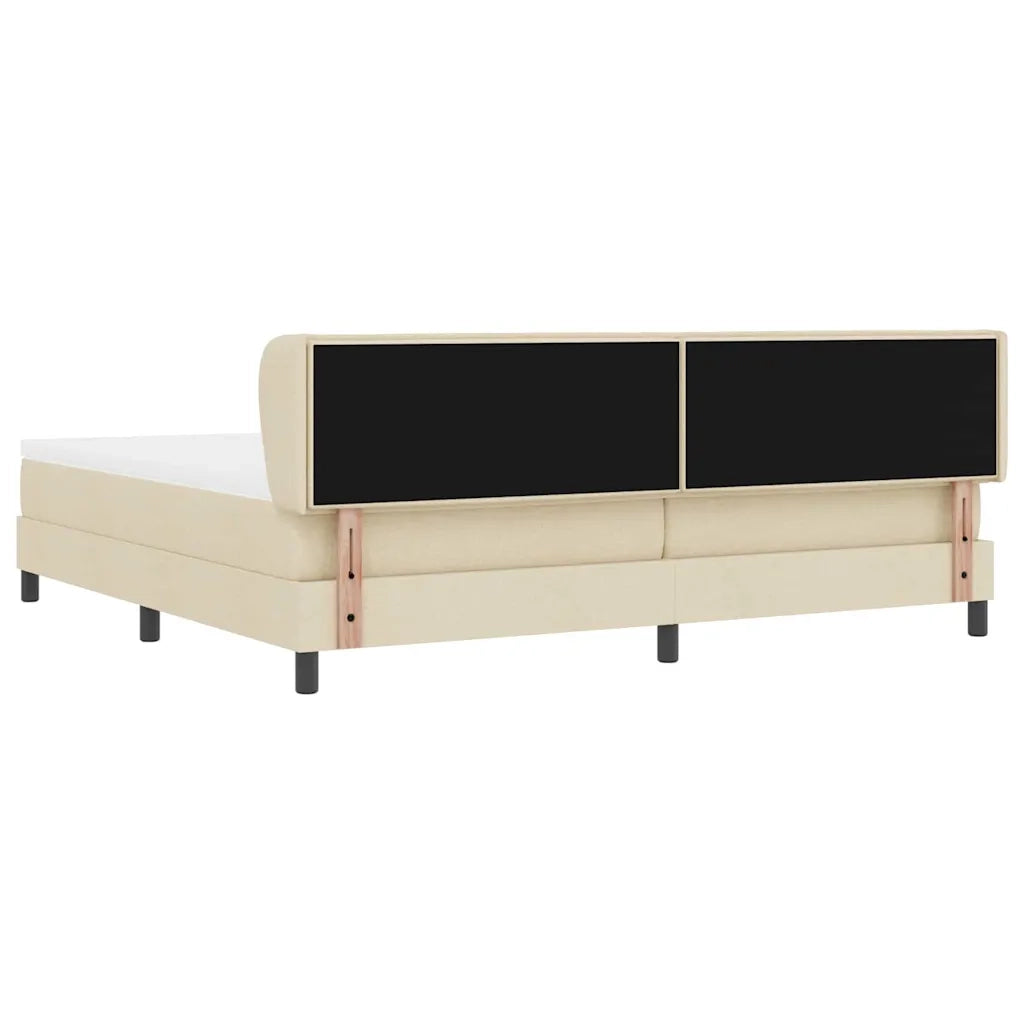 Letto a molle con materasso Crema 200 x 200 cm Tessuto 3339987