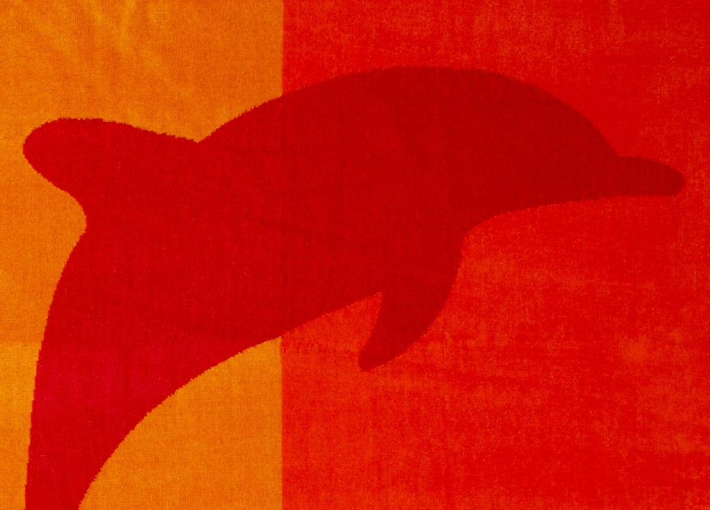 Telo Mare Jacquard Spugna Asciugamano Spiaggia Disegno Flipper - Telo Mare - Arancio
