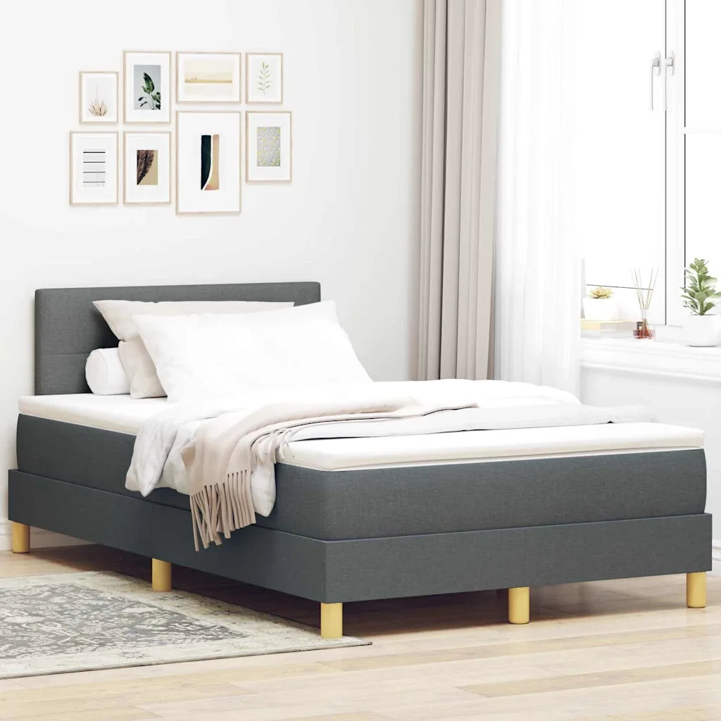 Letto a Sorgente LED Grigio scuro 120 x 190 cm Tessuto 3342423