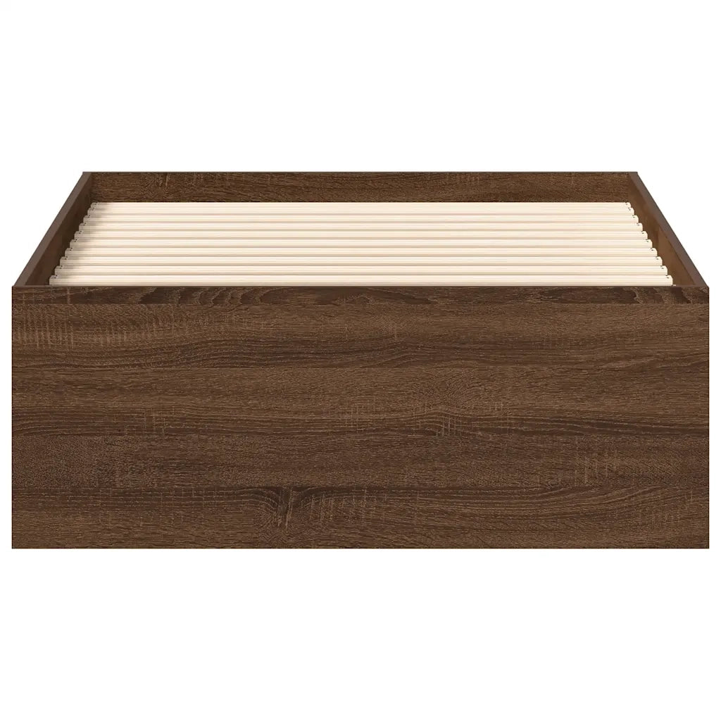 Letto singolo | Letto per adulti | Giroletto Rovere Marrone 100x200 cm