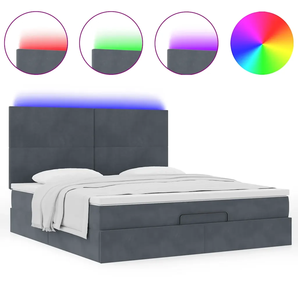 Struttura Letto Pouf con Materassi 180x200 cm Velluto 3314265