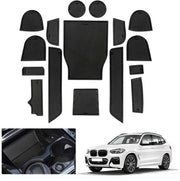 Accessori compatibili con BMW X3 G01/ X4 G02/ iX3 2019-2023 2024, Mattoncini antislittamento, Mattoncini antislittamento in gomma per X3 iX3 X4, Mattoncini per console centrale, Mattoncini per portiere, Accessori per BMW X3 G01 (Nero)
