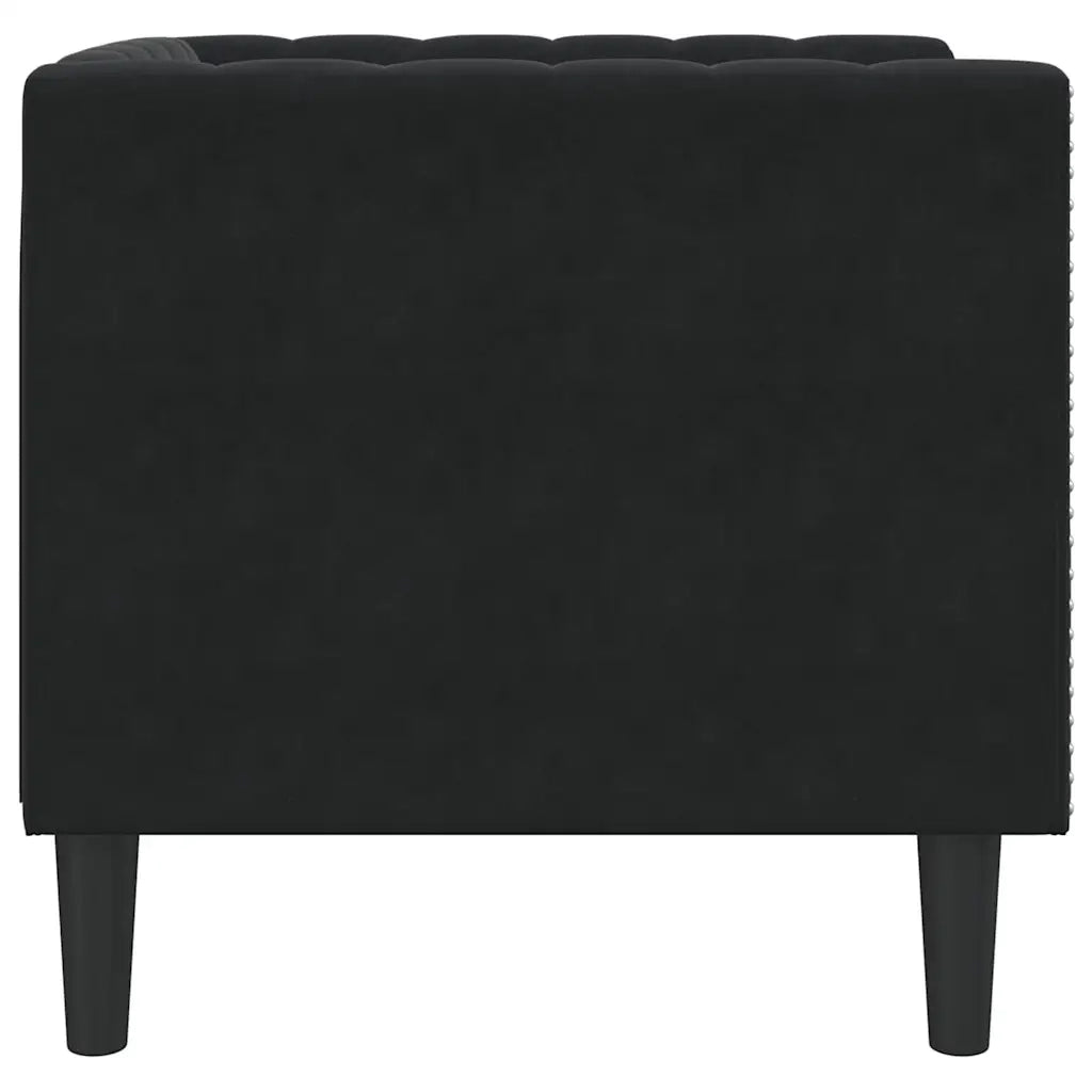 vidaXL Poltrona Chesterfield Argille Nero 71 x 74.5 x 70.5 cm Velluto
