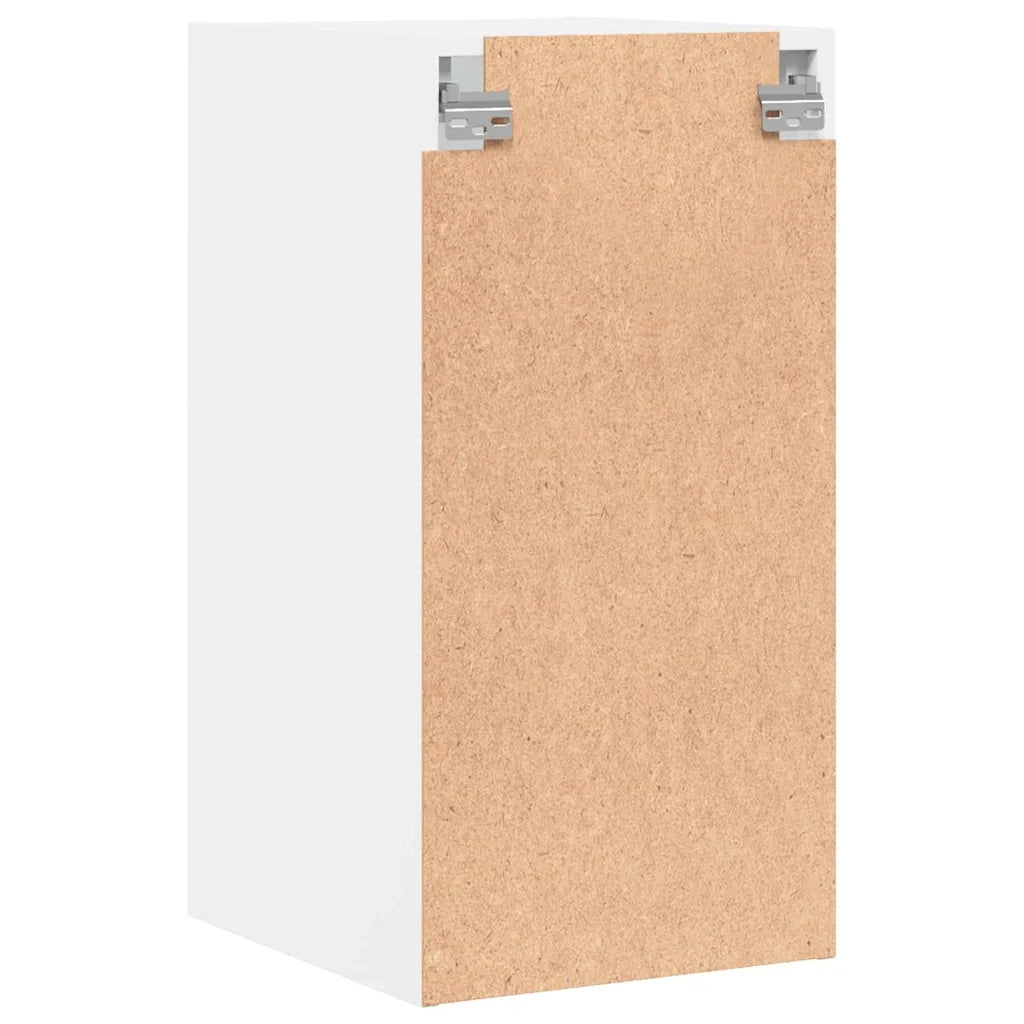Armadietto a Muro | Mobile a Muro con Ante in Vetro Bianco 35x37x68,5 cm