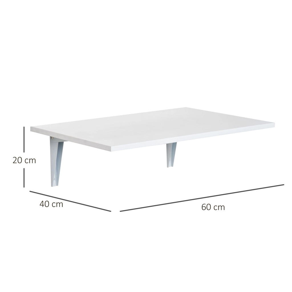 Tavolino Pieghevole Salvaspazio ¨C zephmum ¨C MDF e Metallo Bianco 60x40x20cm