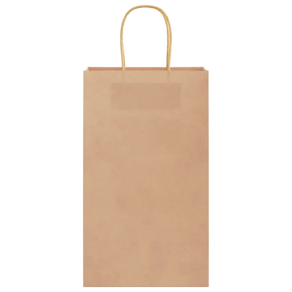vidaXL Sacchetti di Carta 50 pz con Manici Marrone 21x11x36 cm