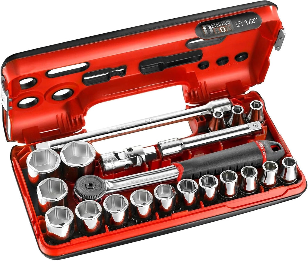 FAC30972 - Set di 21 cricchetti impermeabili e bussole 1/2 esagonali metriche 161DBOX1PB