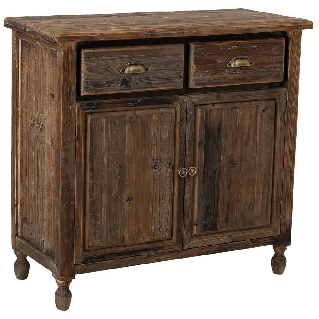Credenza in legno con 2 ante e 2 cassetti 90x40x85h cm