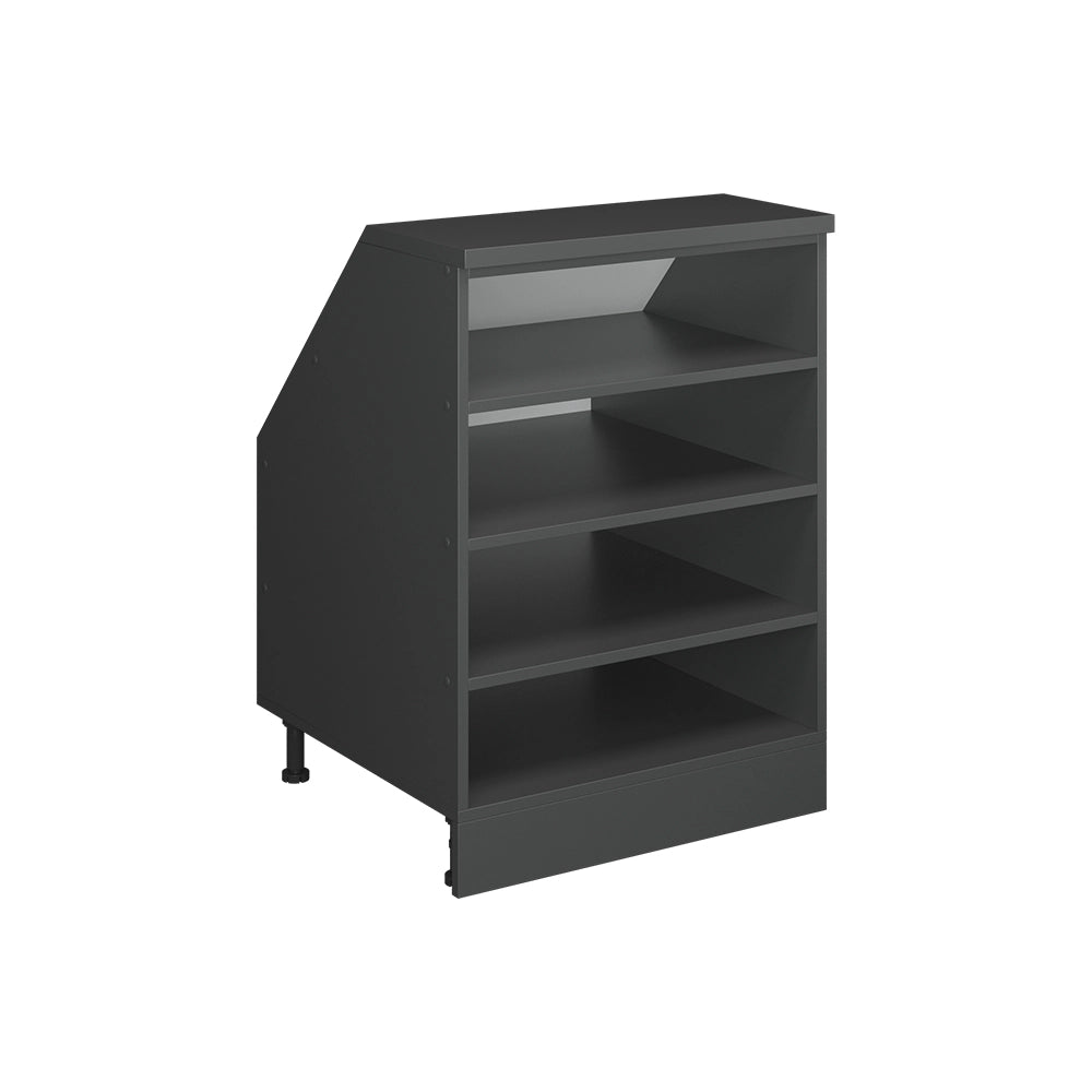 Mobile cucina sottotetto R-Line Antracite/Antracite 60 cm con 4 scomparti, carcassa 60 cm profondità Vicco
