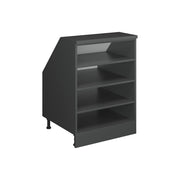Mobile cucina sottotetto R-Line Antracite/Antracite 60 cm con 4 scomparti, carcassa 60 cm profondità Vicco