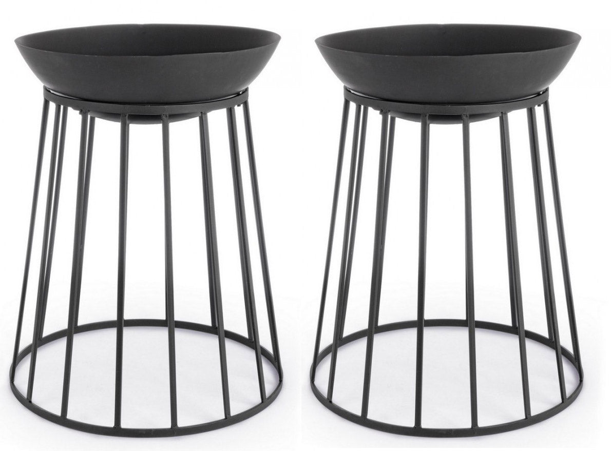 Set 2 Bracieri da Giardino Ø50x63h cm Efesto Nero