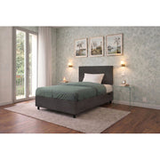 Letto imbottito Singolo 80x190 cm Flat - Contenitore,Microfibra,Grigio